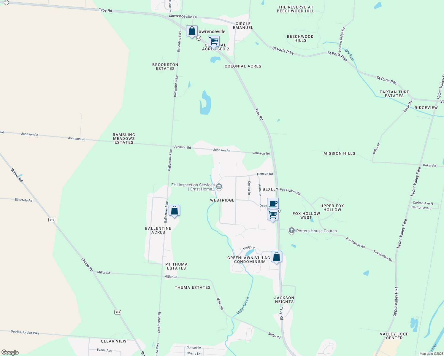 map of restaurants, bars, coffee shops, grocery stores, and more near 3522 Hanson Court in Springfield