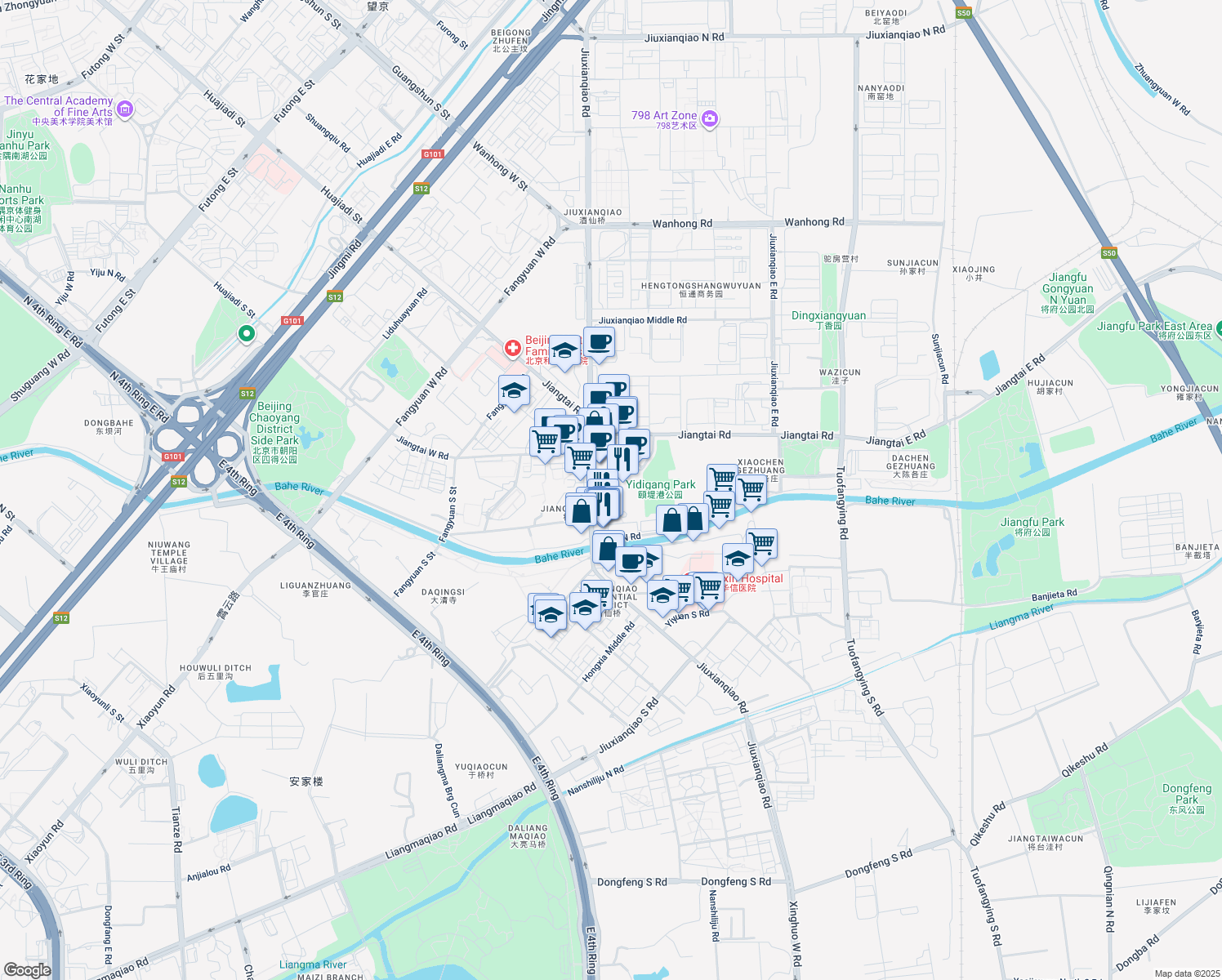 map of restaurants, bars, coffee shops, grocery stores, and more near in 
