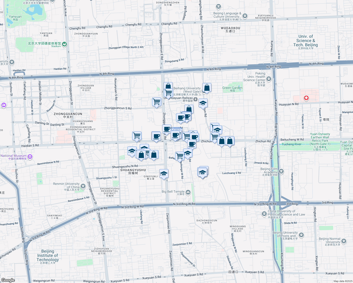 map of restaurants, bars, coffee shops, grocery stores, and more near in 