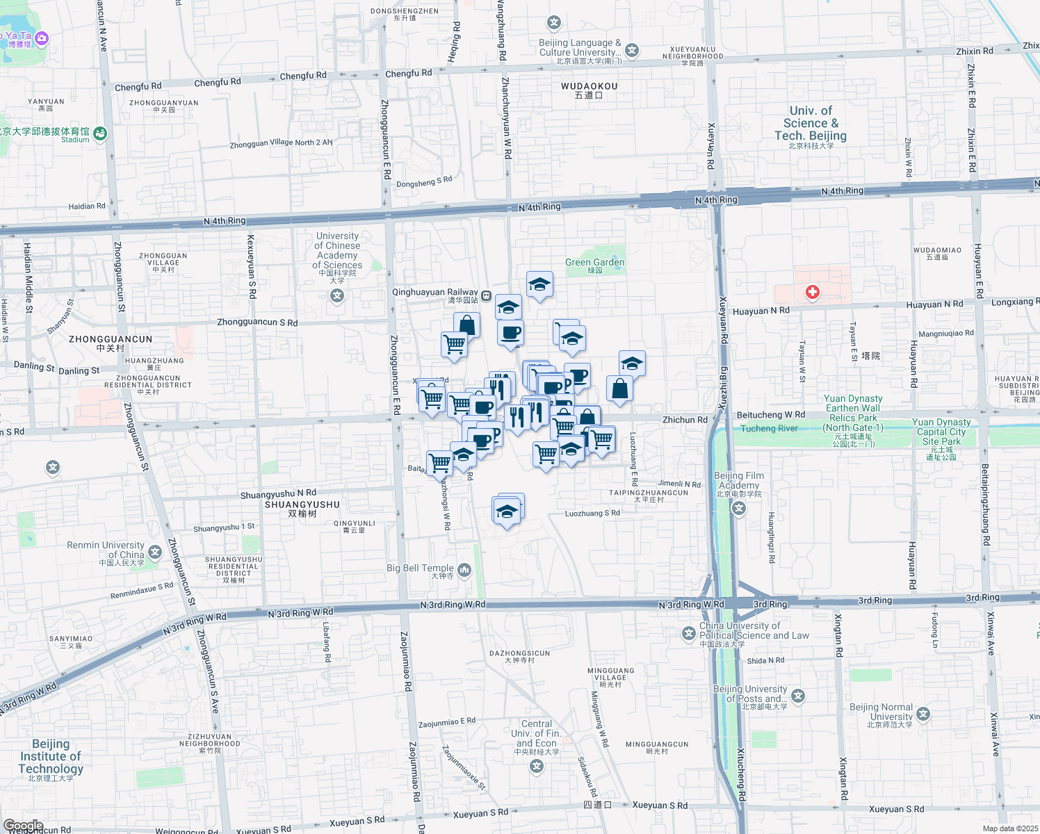 map of restaurants, bars, coffee shops, grocery stores, and more near in 