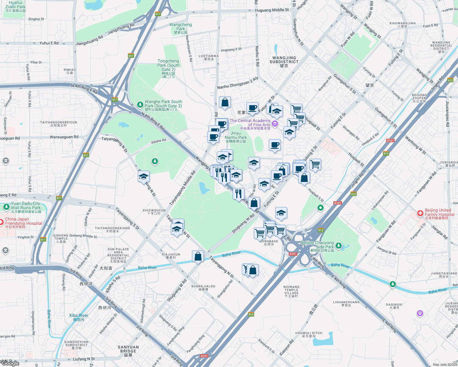 map of restaurants, bars, coffee shops, grocery stores, and more near in 