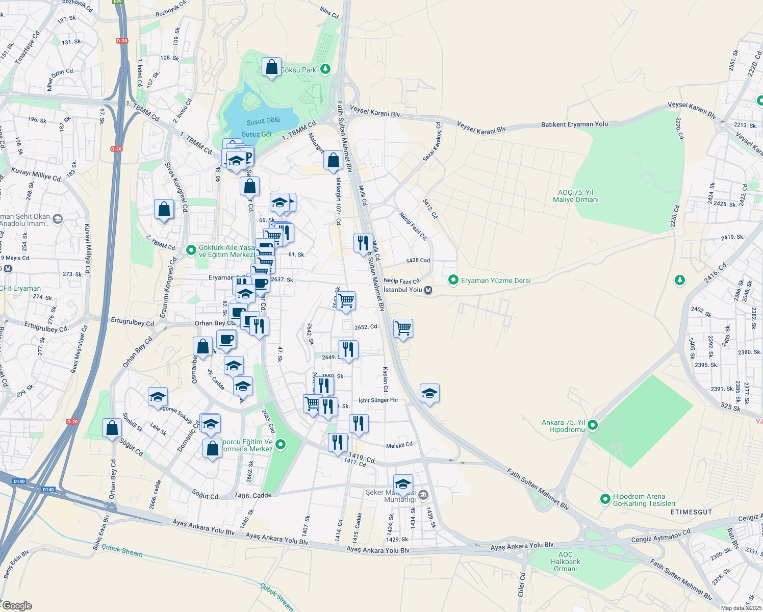 map of restaurants, bars, coffee shops, grocery stores, and more near in 