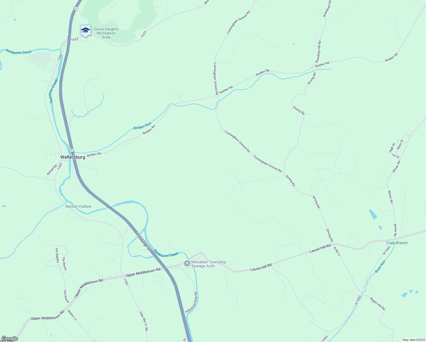 map of restaurants, bars, coffee shops, grocery stores, and more near in Waltersburg