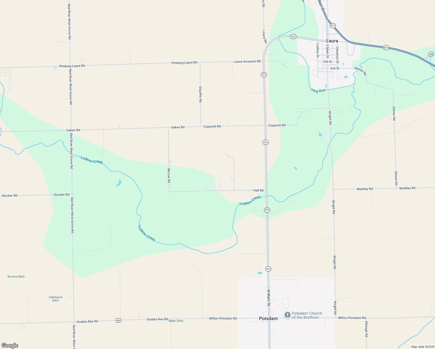 map of restaurants, bars, coffee shops, grocery stores, and more near 11863 Hall Road in Laura
