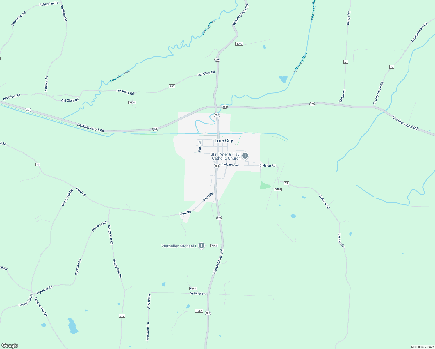 map of restaurants, bars, coffee shops, grocery stores, and more near 152 Main Street in Lore City