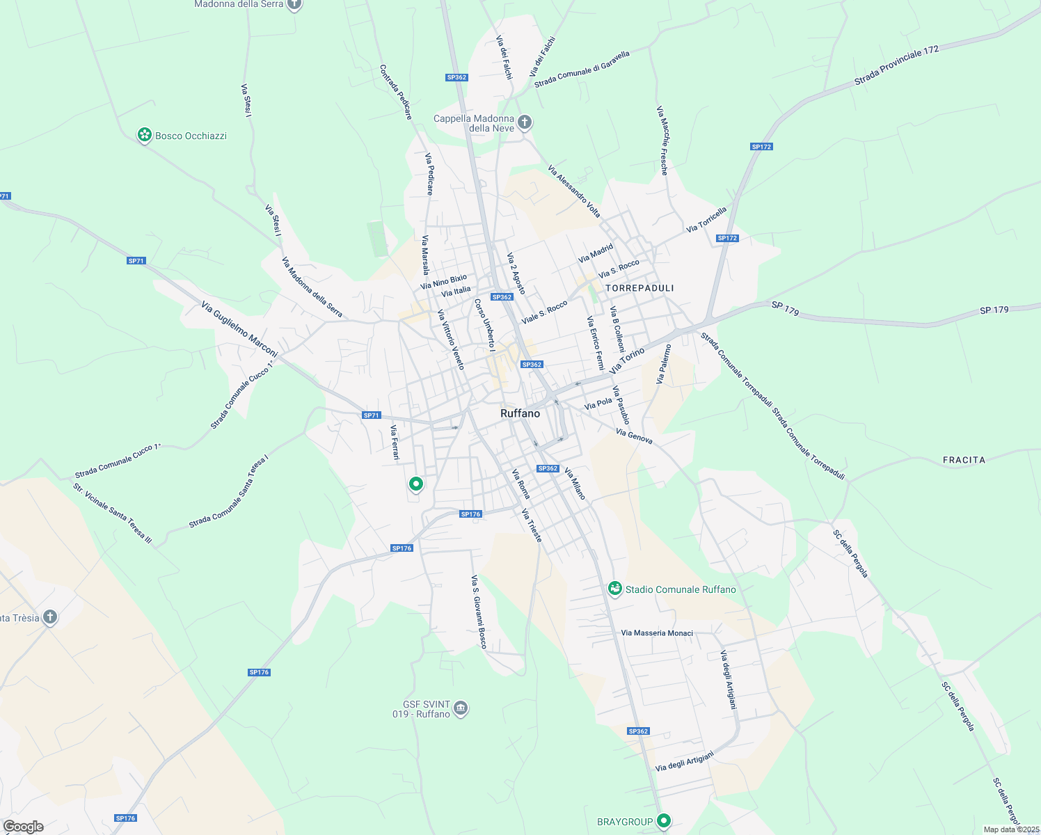 map of restaurants, bars, coffee shops, grocery stores, and more near in Ruffano