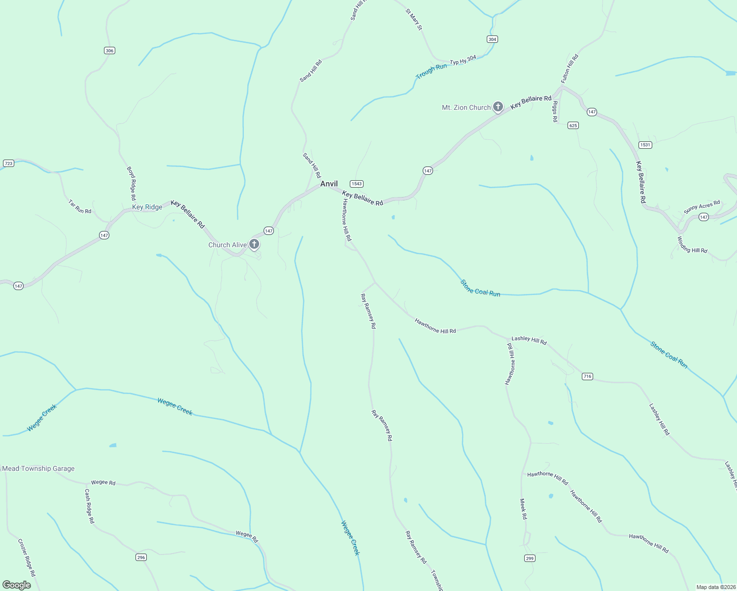 map of restaurants, bars, coffee shops, grocery stores, and more near 62229 Ray Ramsey Road in Jacobsburg