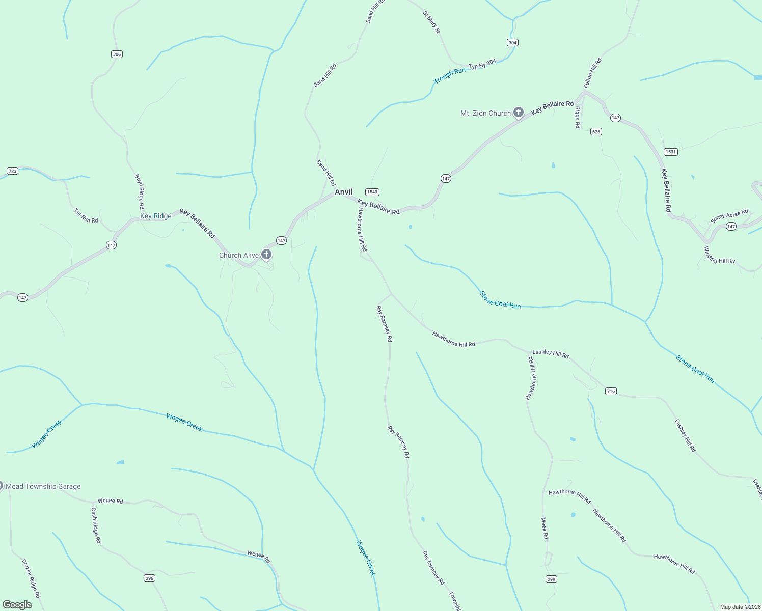 map of restaurants, bars, coffee shops, grocery stores, and more near 62229 Ray Ramsey Road in Jacobsburg