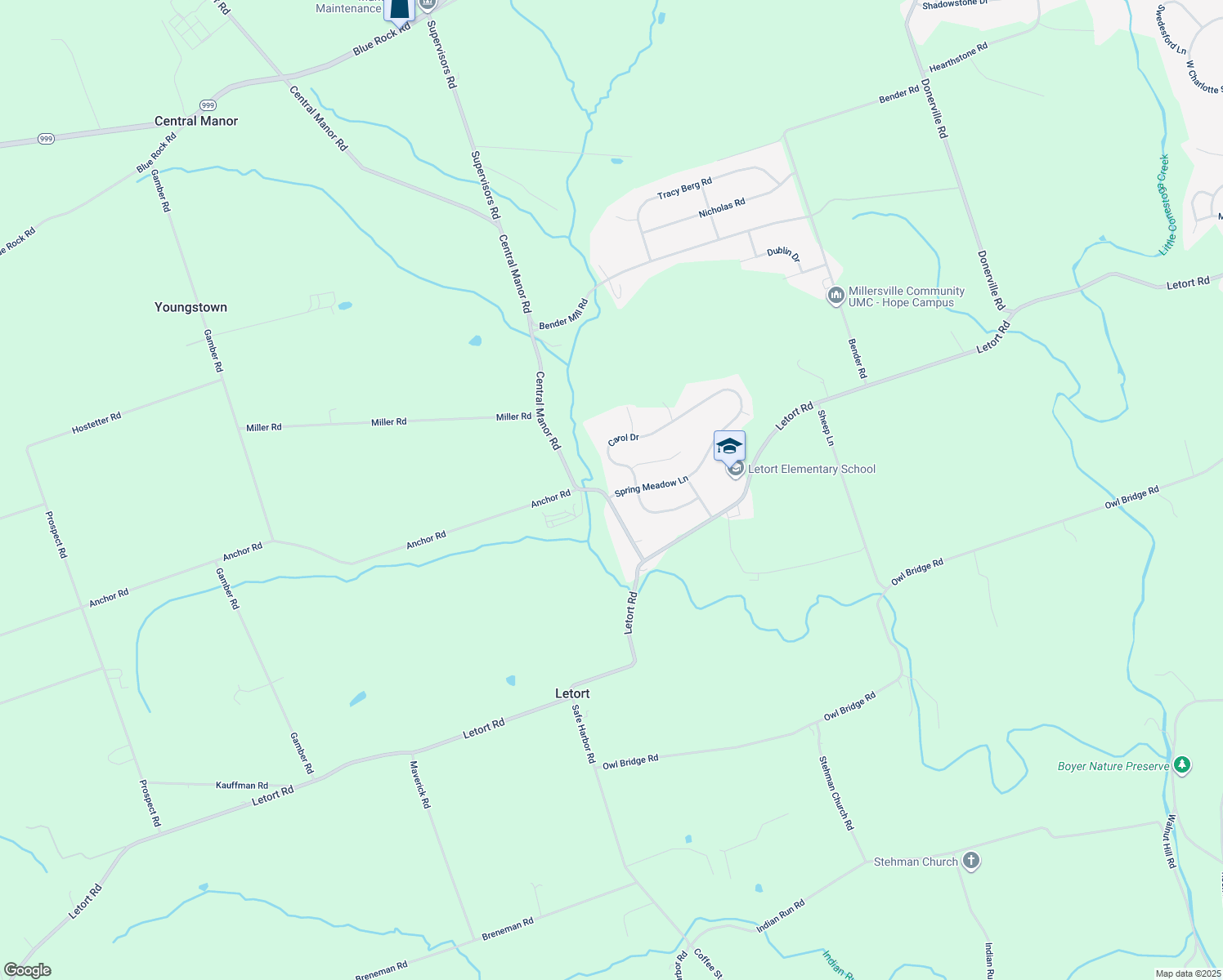 map of restaurants, bars, coffee shops, grocery stores, and more near 100 Spring Meadow Lane in Washington Boro