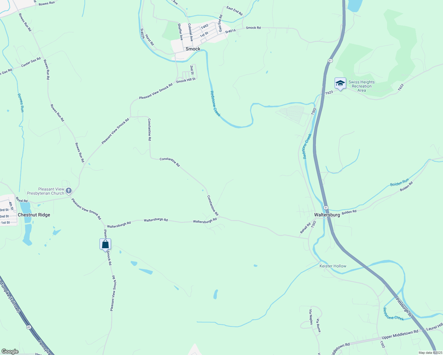 map of restaurants, bars, coffee shops, grocery stores, and more near in Smock