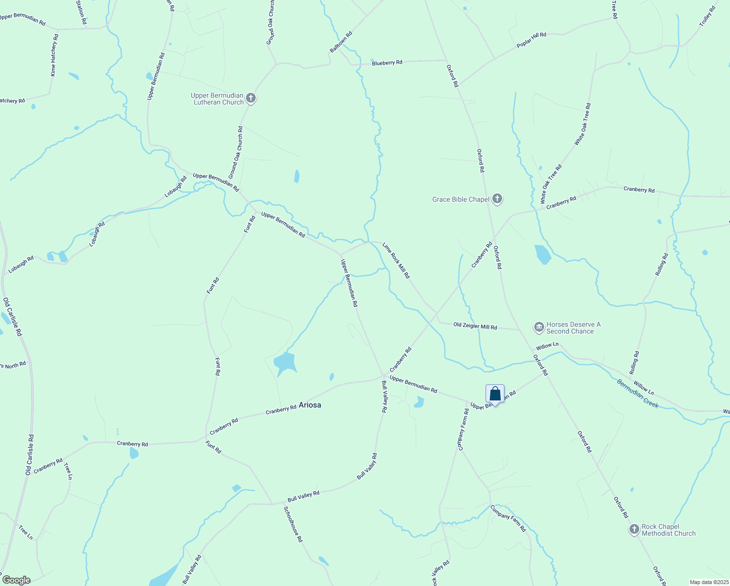 map of restaurants, bars, coffee shops, grocery stores, and more near 1796 Upper Bermudian Road in Gardners