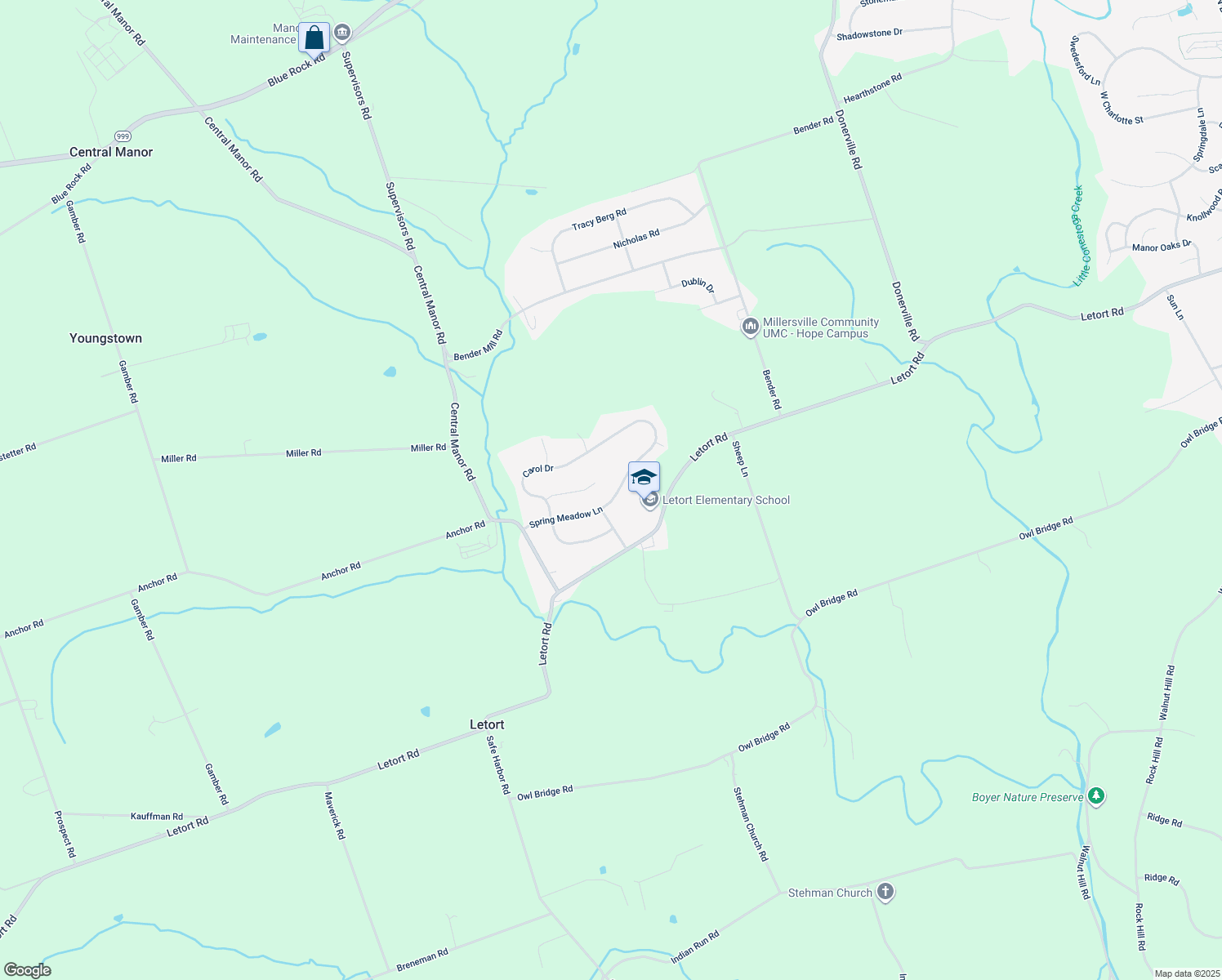 map of restaurants, bars, coffee shops, grocery stores, and more near 124 Spring Meadow Ln in Washington Boro