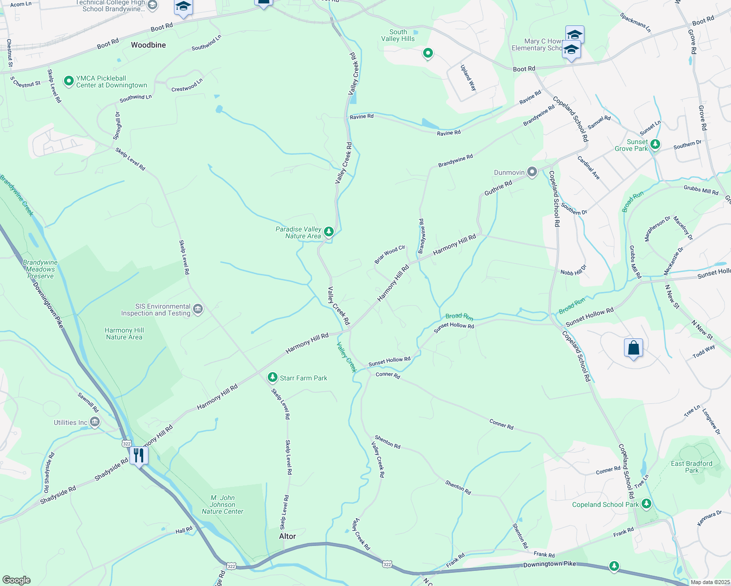 map of restaurants, bars, coffee shops, grocery stores, and more near 1103 Talcose Lane in West Chester
