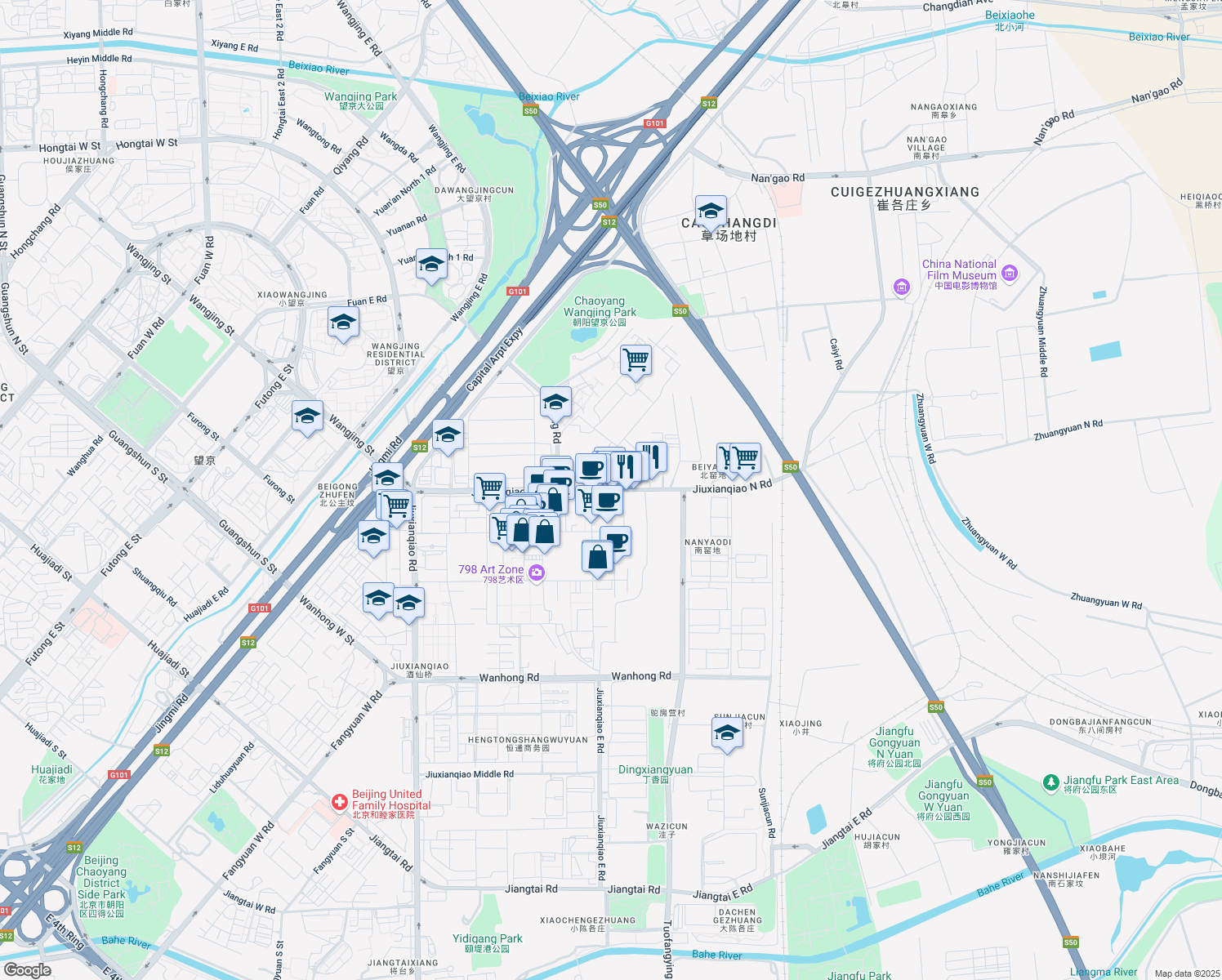 map of restaurants, bars, coffee shops, grocery stores, and more near in 