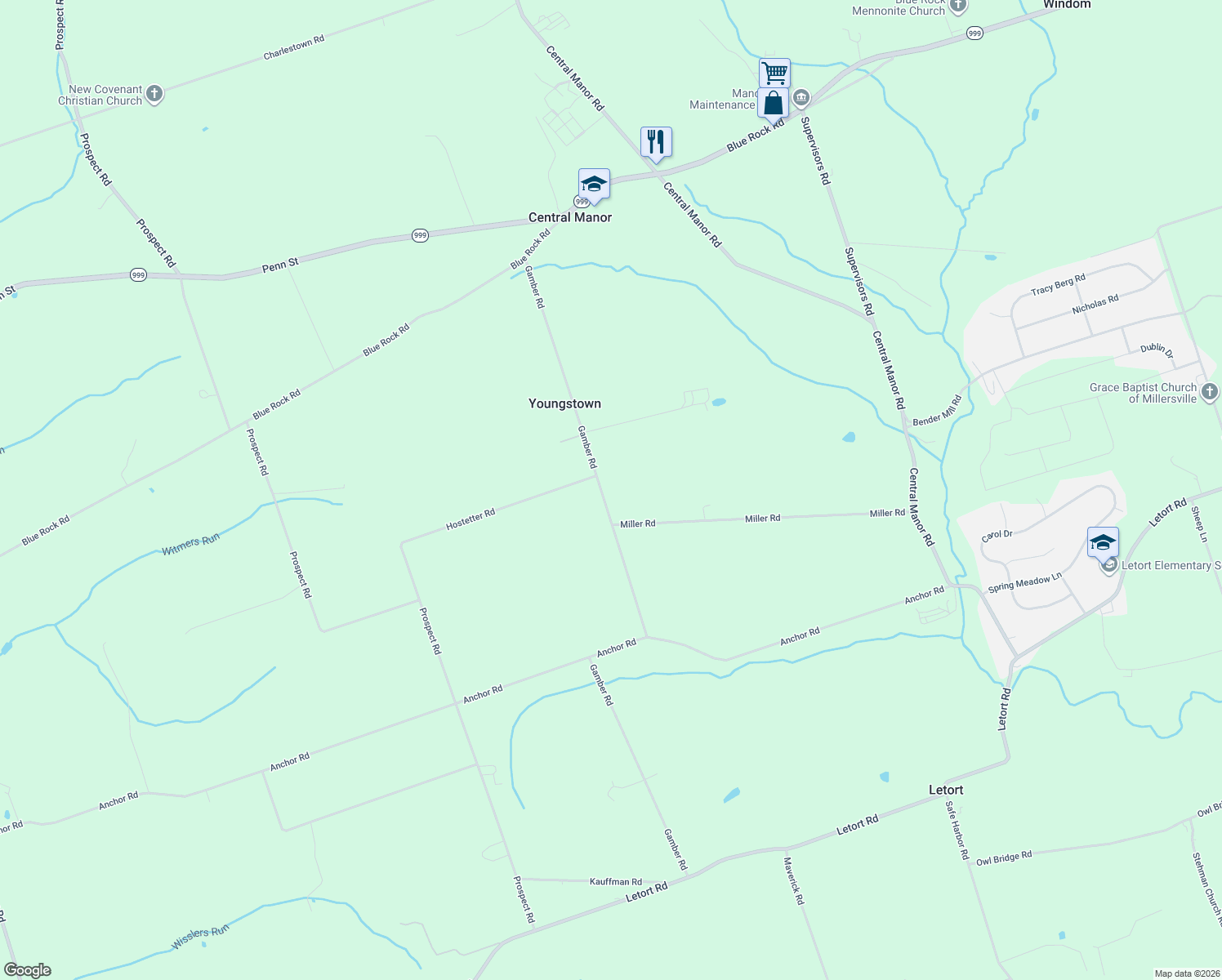map of restaurants, bars, coffee shops, grocery stores, and more near 2211 Gamber Rd in WASHINGTON BORO