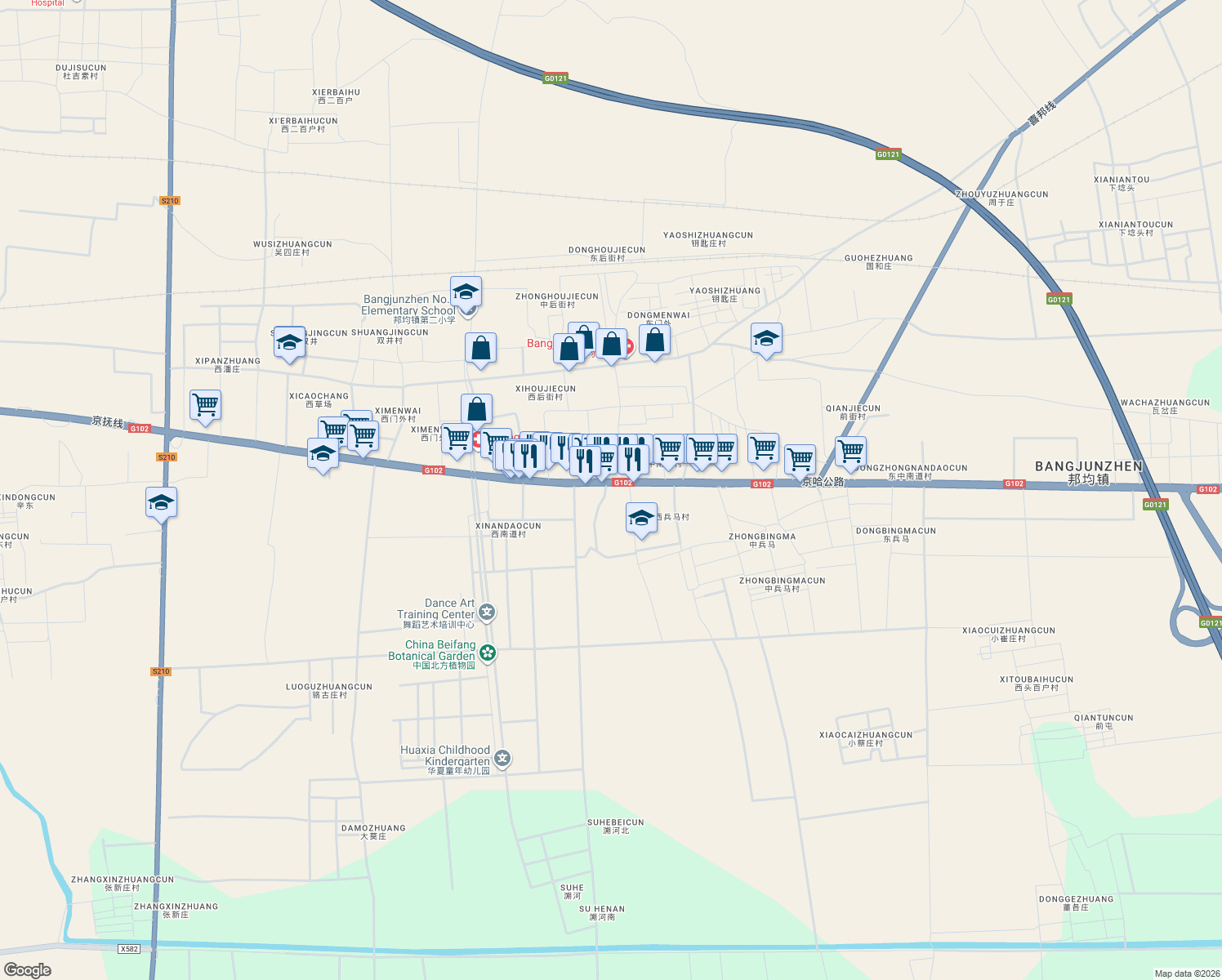 map of restaurants, bars, coffee shops, grocery stores, and more near in Tianjin