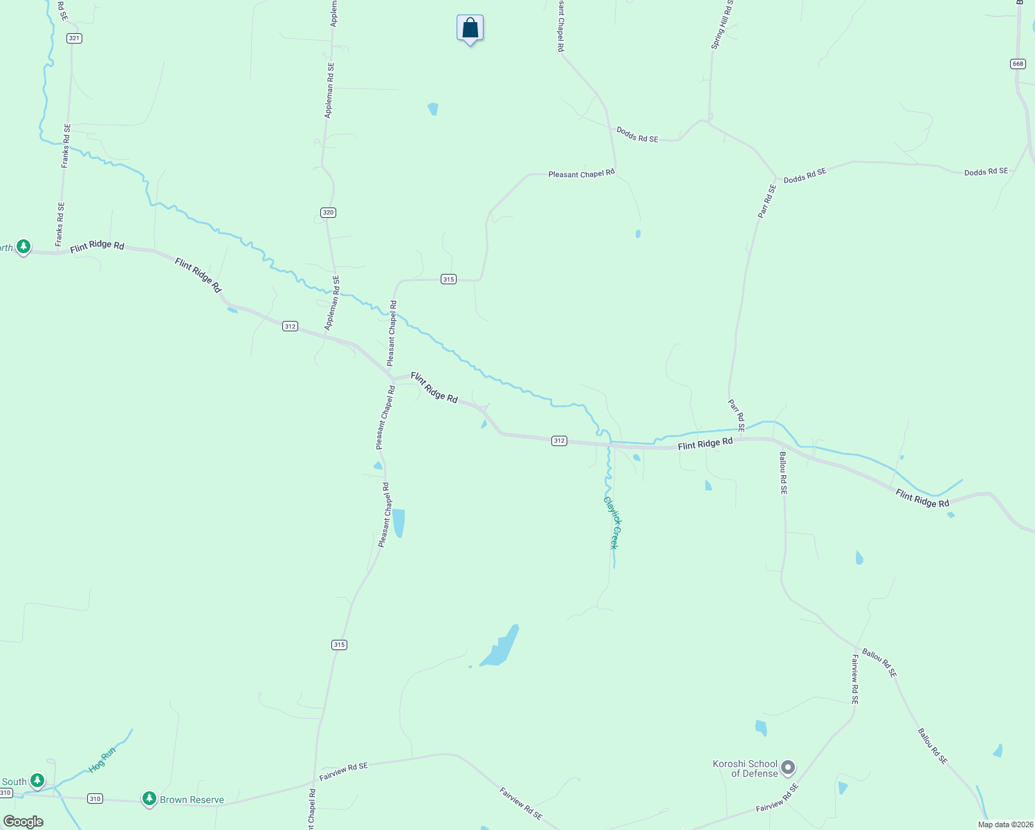 map of restaurants, bars, coffee shops, grocery stores, and more near 12071 Flint Ridge Road in Heath