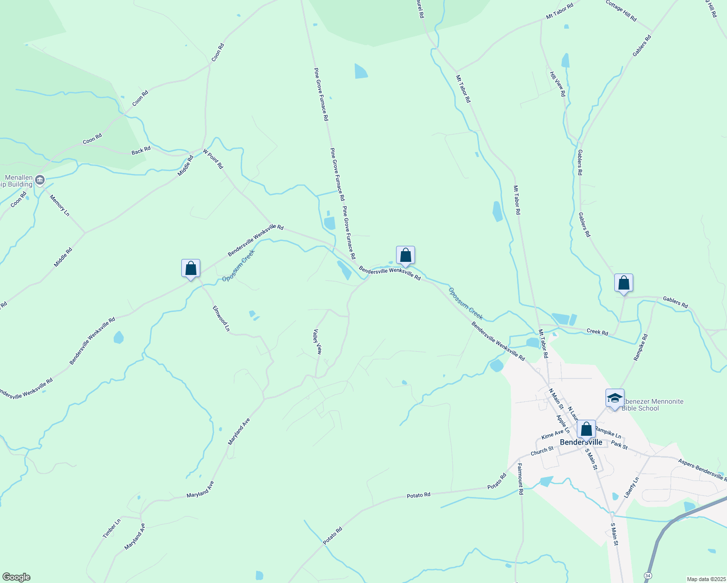 map of restaurants, bars, coffee shops, grocery stores, and more near 42 Maryland Avenue in Aspers