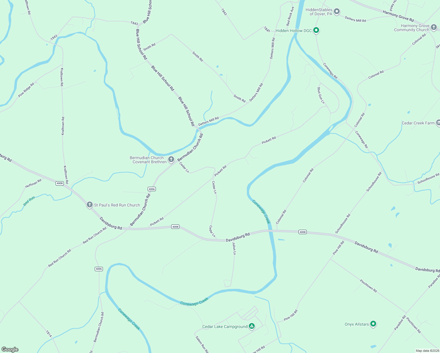 map of restaurants, bars, coffee shops, grocery stores, and more near 107 Pickett Road in Dover