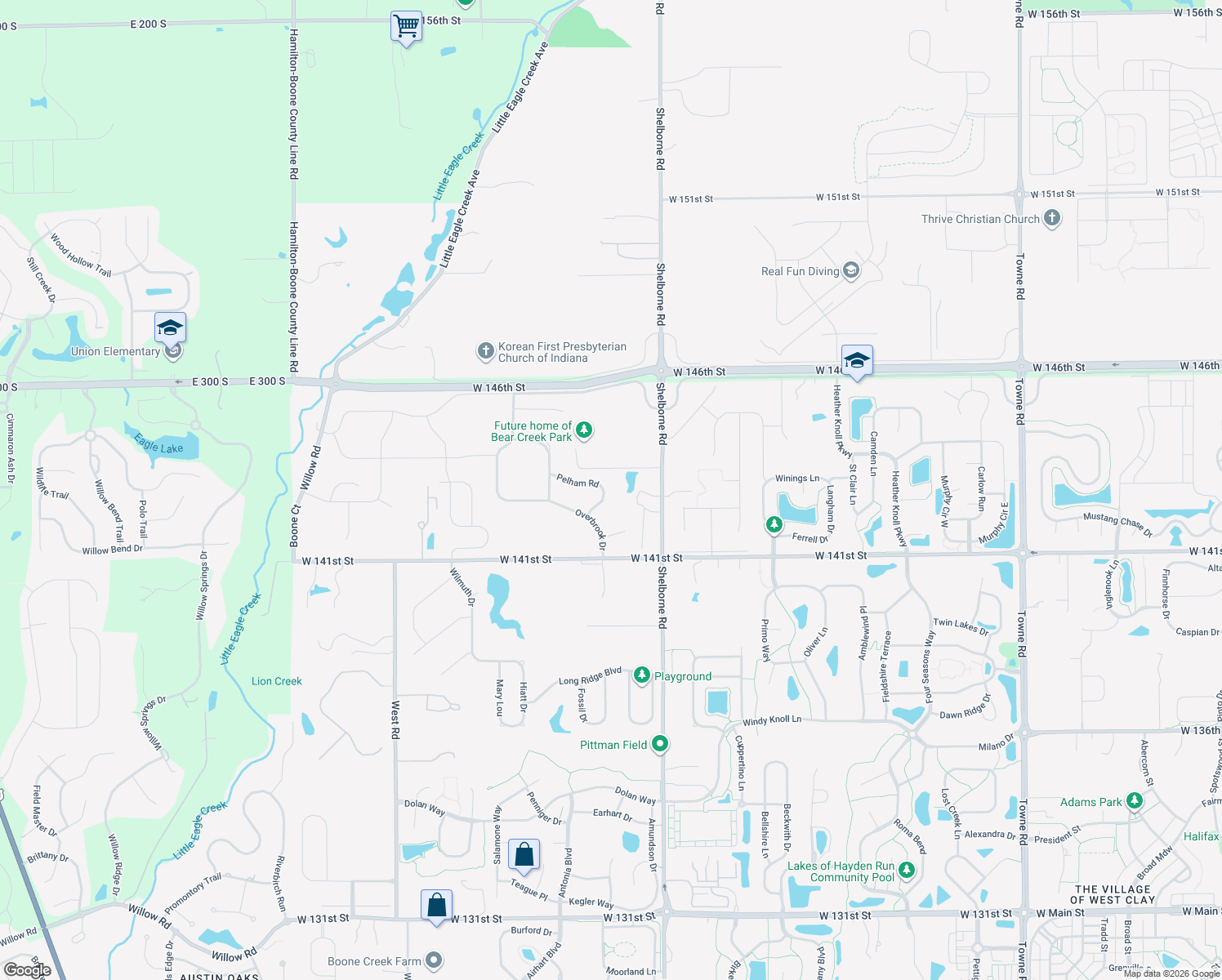 map of restaurants, bars, coffee shops, grocery stores, and more near 3856 Pelham Road in Westfield