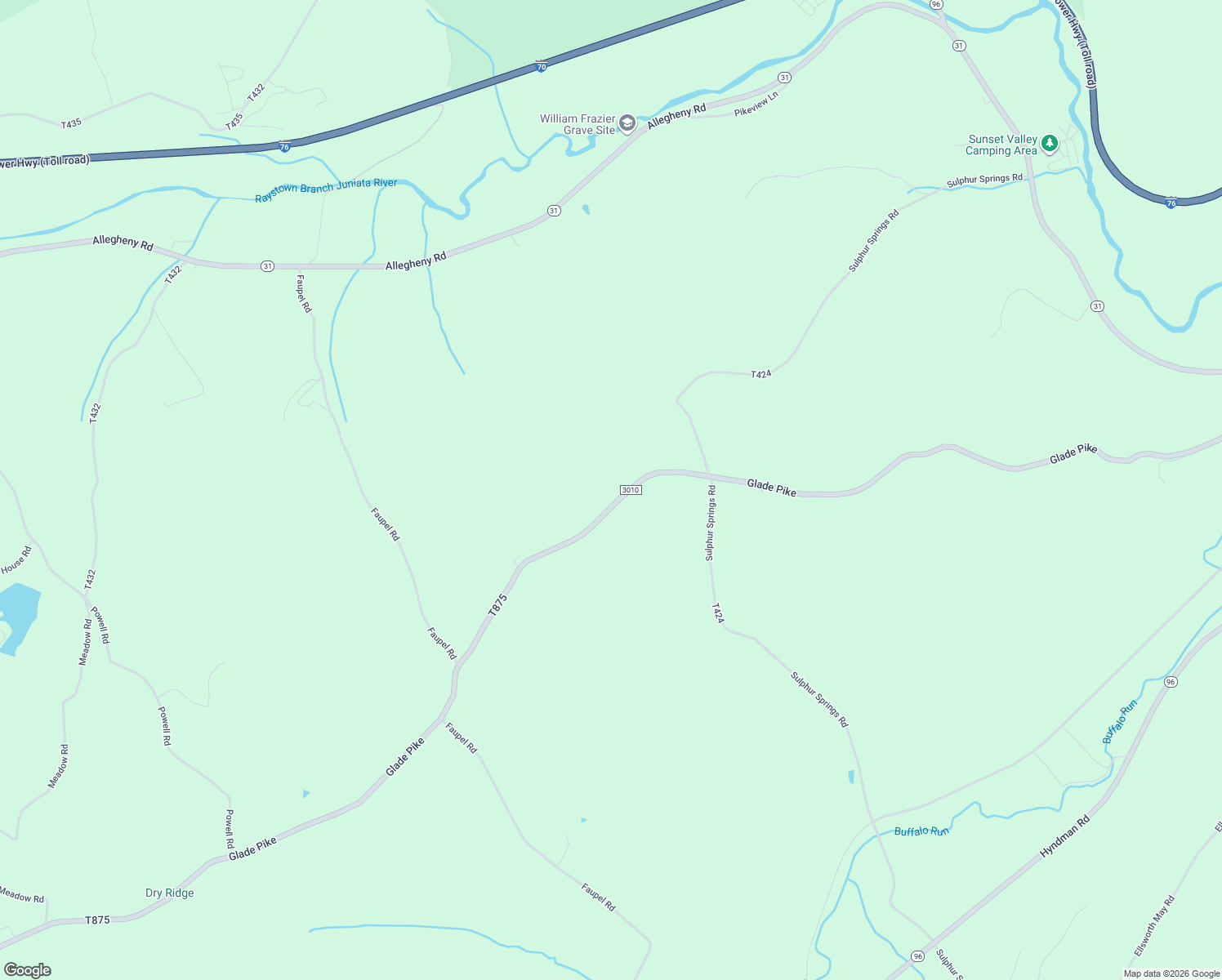 map of restaurants, bars, coffee shops, grocery stores, and more near 3945 Glade Pike in Manns Choice