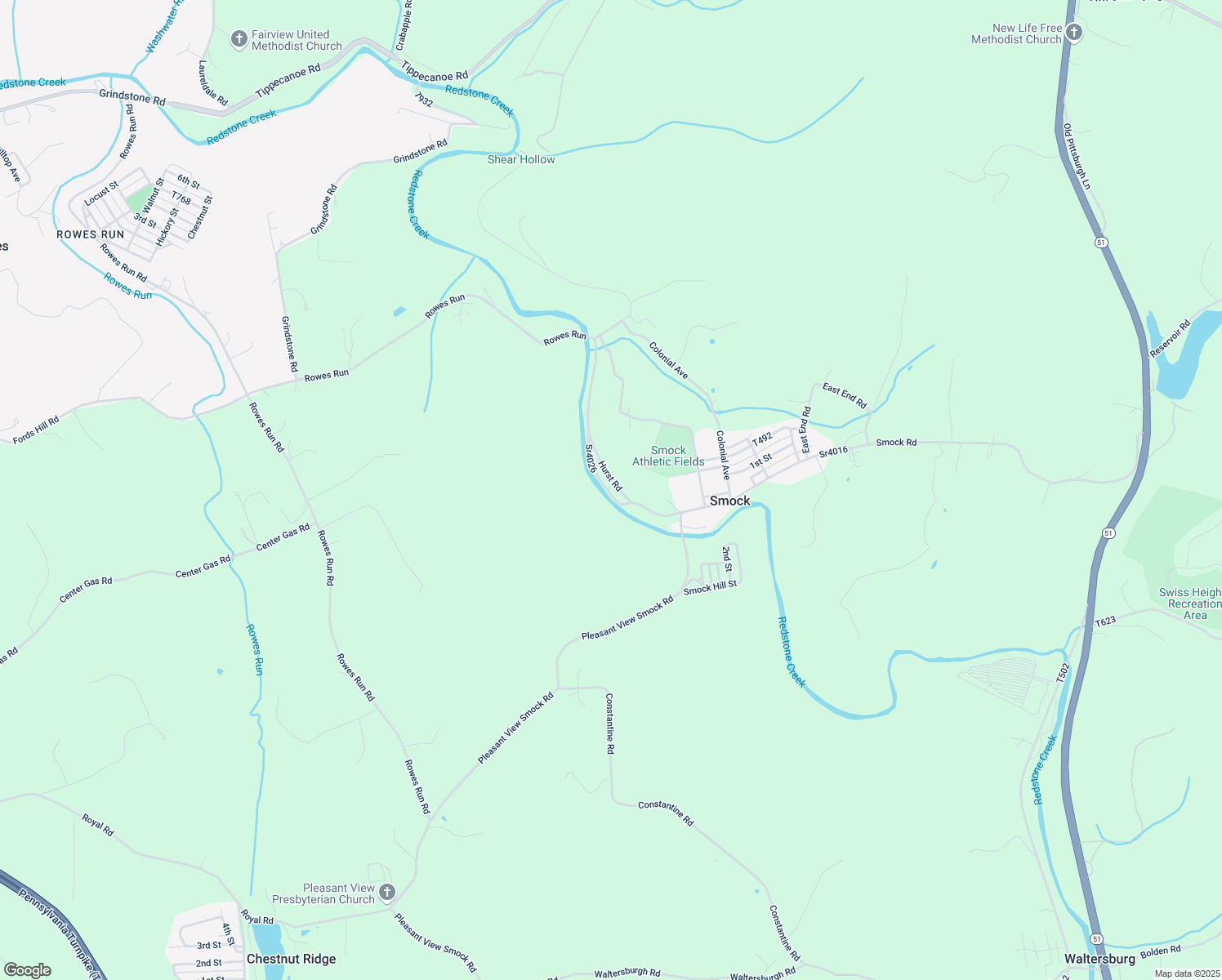 map of restaurants, bars, coffee shops, grocery stores, and more near 140 Hurst Road in Smock