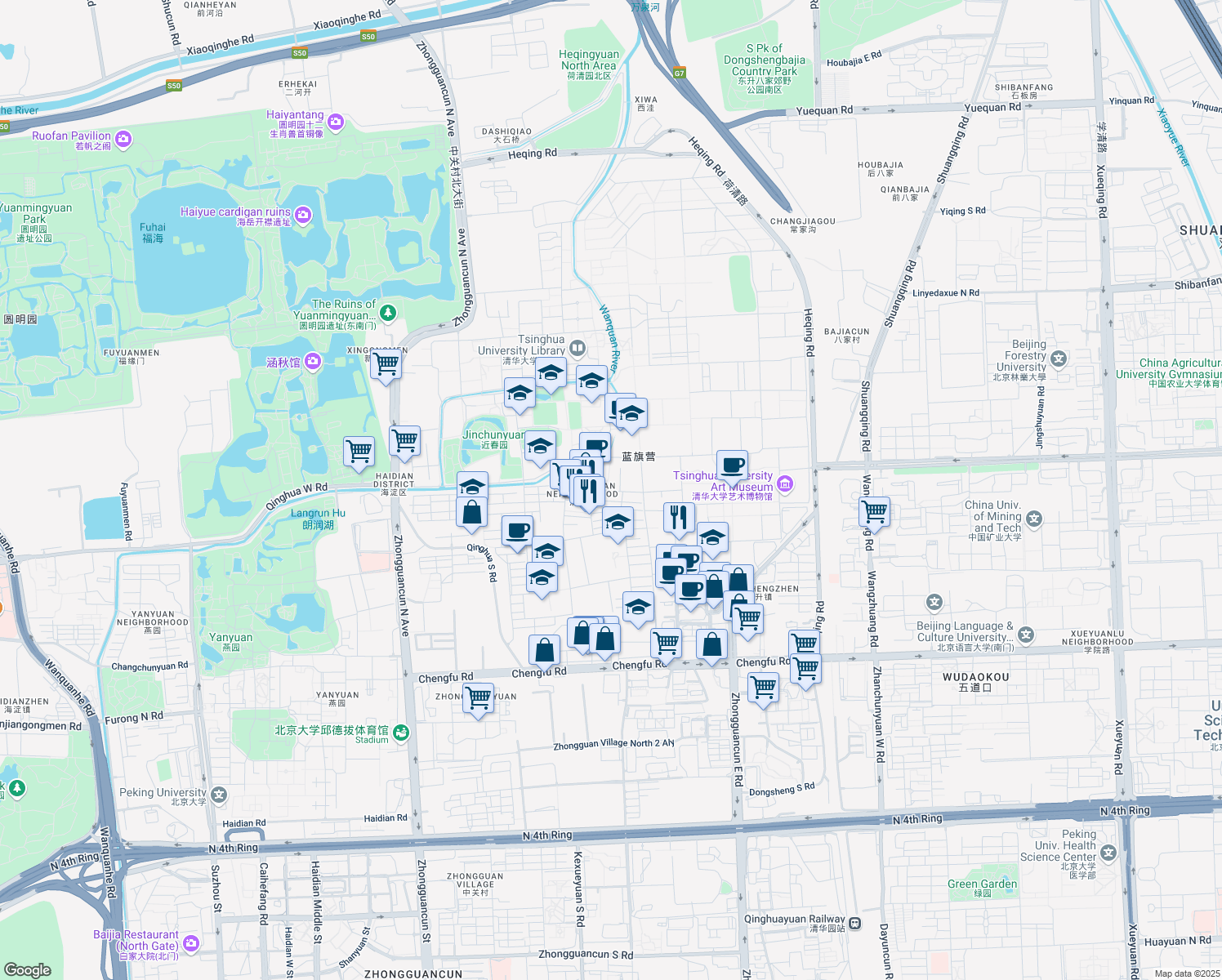 map of restaurants, bars, coffee shops, grocery stores, and more near in 