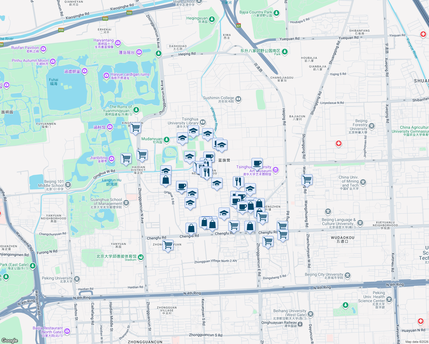 map of restaurants, bars, coffee shops, grocery stores, and more near in 