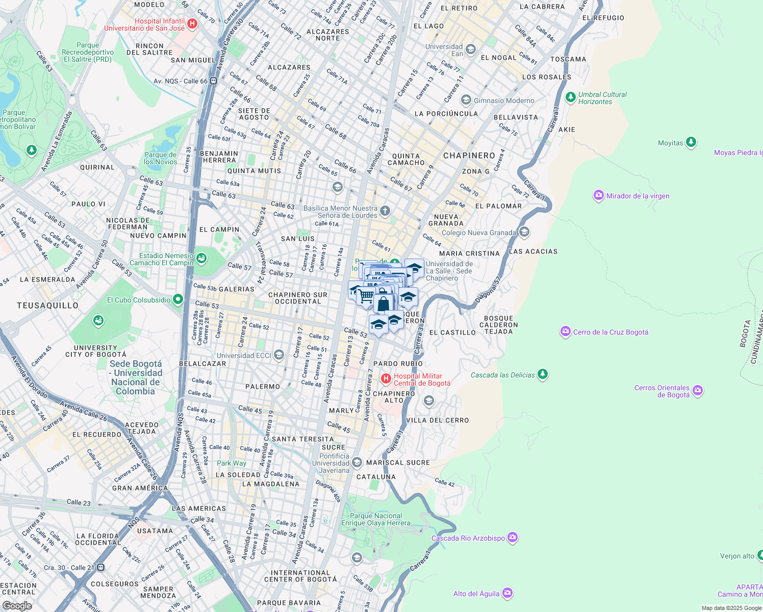 map of restaurants, bars, coffee shops, grocery stores, and more near 7-36 Calle 55 in Soacha