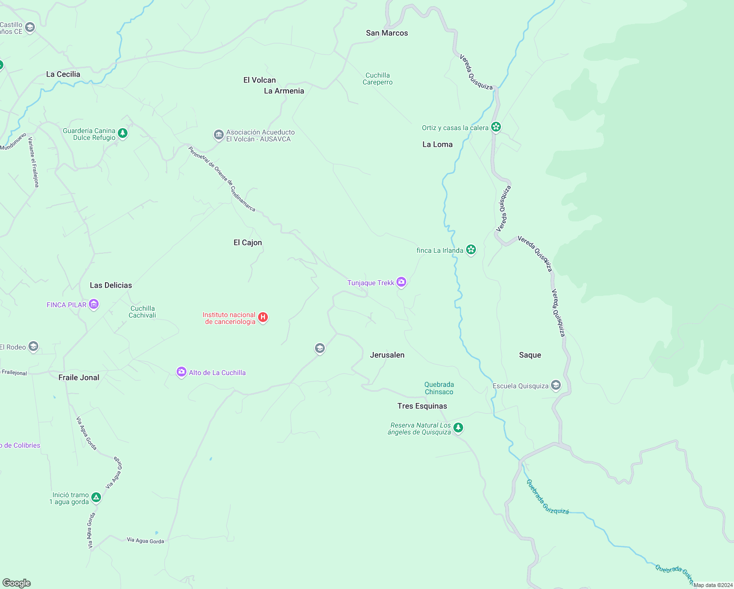 map of restaurants, bars, coffee shops, grocery stores, and more near Unnamed Road in La Calera