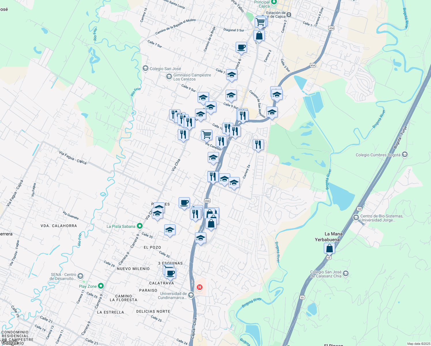 map of restaurants, bars, coffee shops, grocery stores, and more near in 