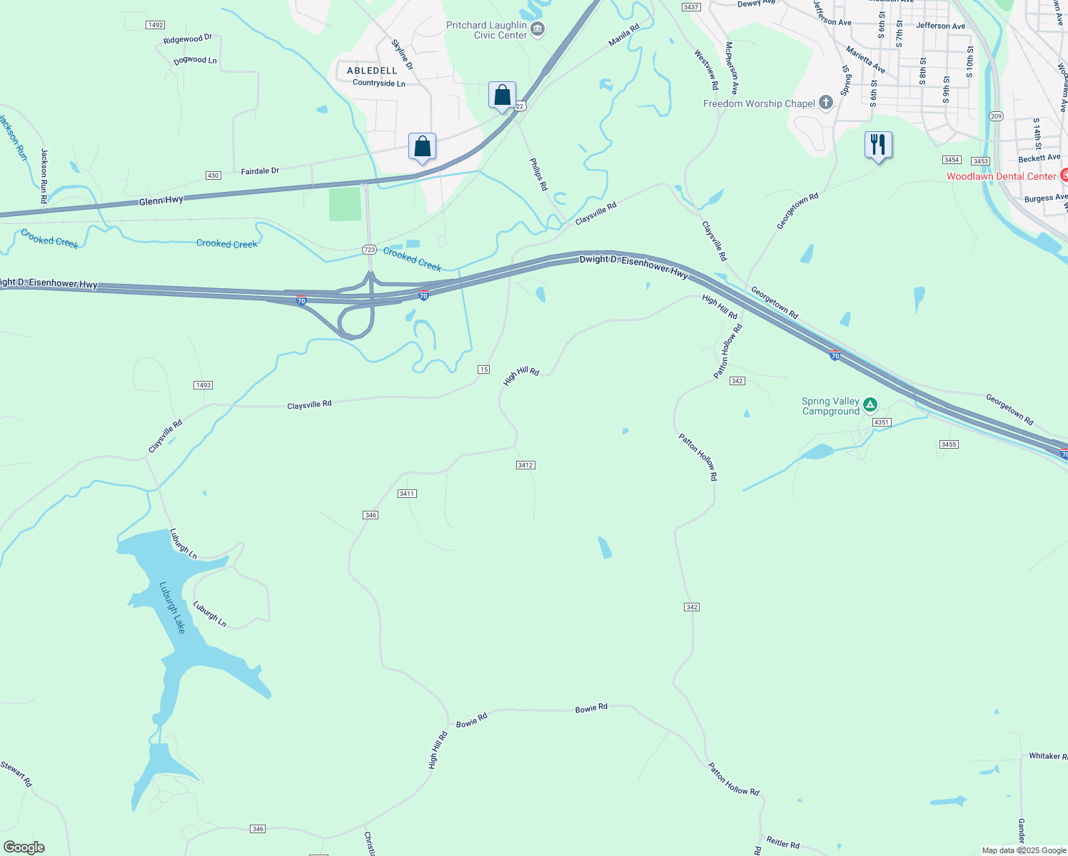 map of restaurants, bars, coffee shops, grocery stores, and more near 61938 High Hill Road in Cambridge