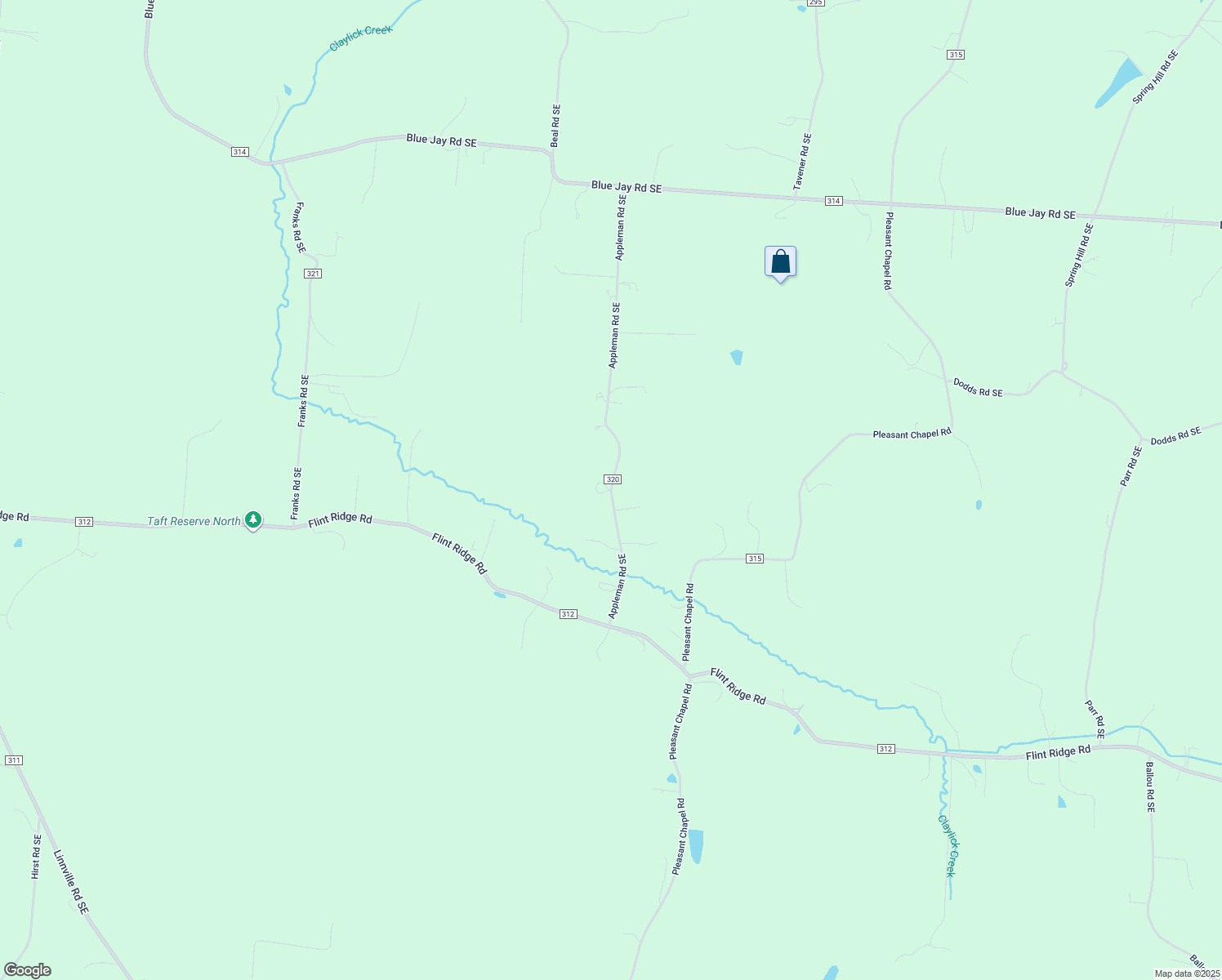 map of restaurants, bars, coffee shops, grocery stores, and more near 6270 Appleman Road Southeast in Heath