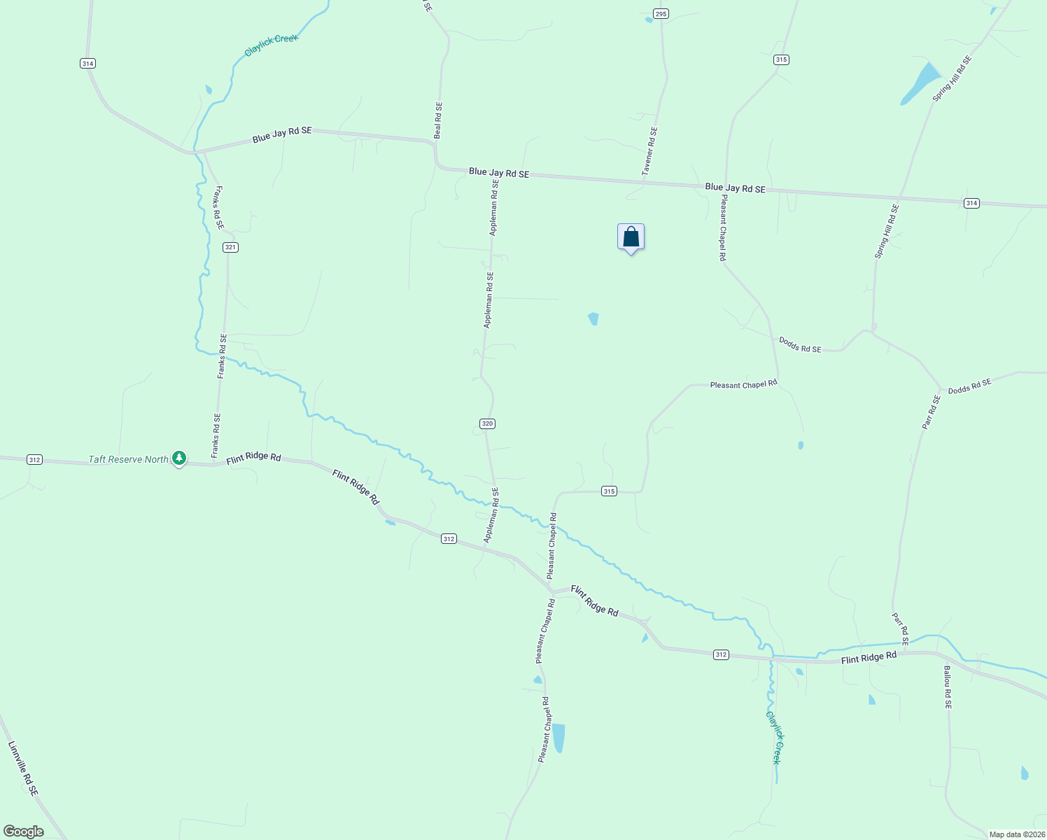 map of restaurants, bars, coffee shops, grocery stores, and more near 6247 Appleman Road Southeast in Newark