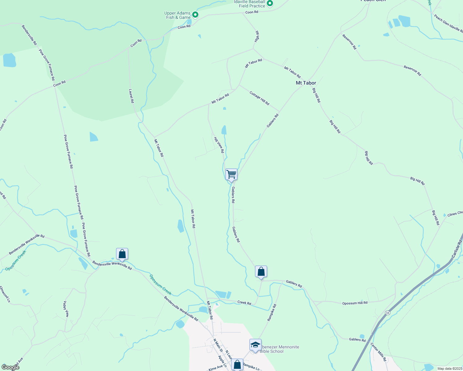 map of restaurants, bars, coffee shops, grocery stores, and more near 888 Gablers Road in Gardners