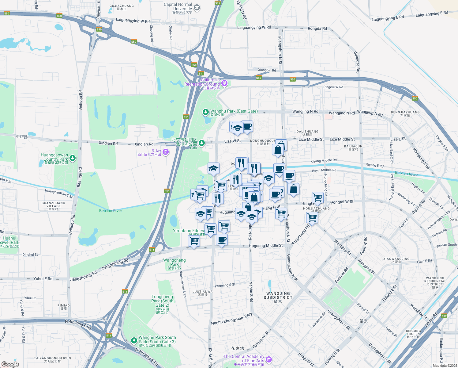 map of restaurants, bars, coffee shops, grocery stores, and more near in 