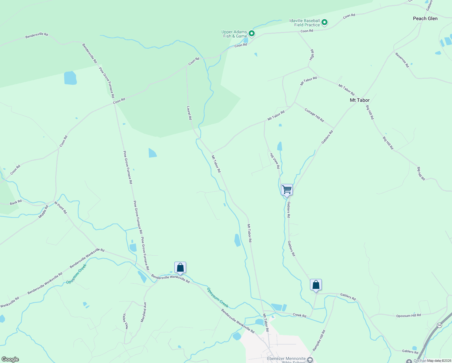 map of restaurants, bars, coffee shops, grocery stores, and more near 723 Mount Tabor Road in Gardners
