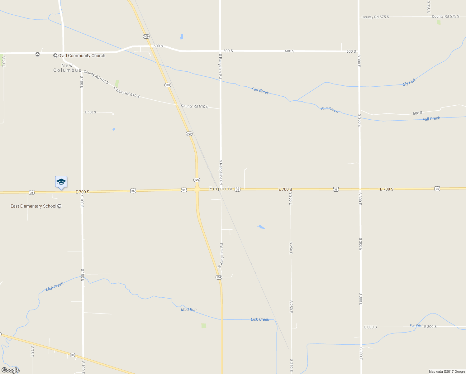 map of restaurants, bars, coffee shops, grocery stores, and more near 2094 U.S. 36 in Markleville