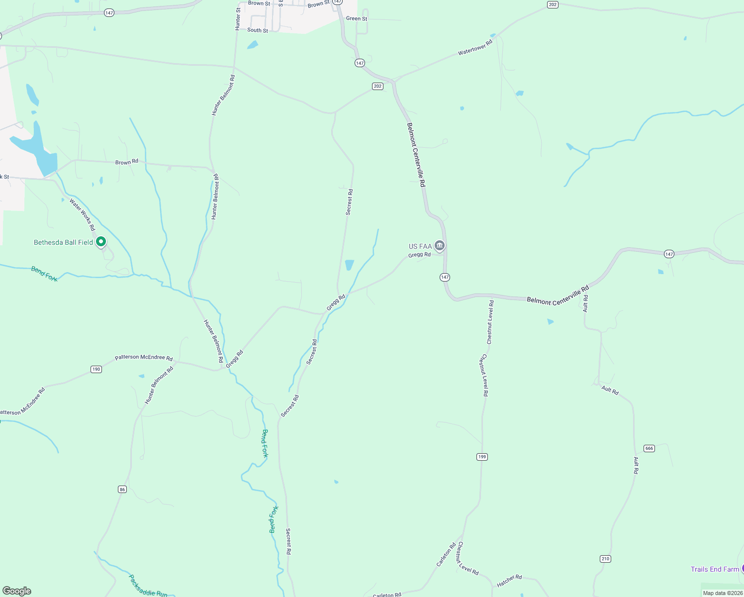 map of restaurants, bars, coffee shops, grocery stores, and more near 42550 Gregg Road in Belmont