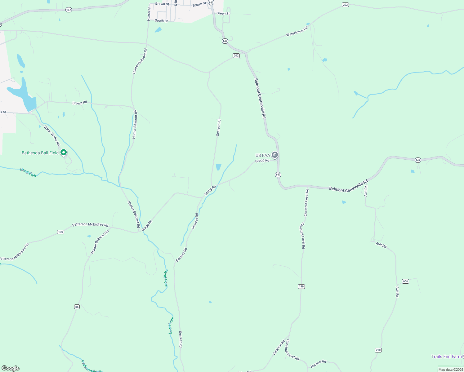 map of restaurants, bars, coffee shops, grocery stores, and more near 42550 Gregg Road in Belmont