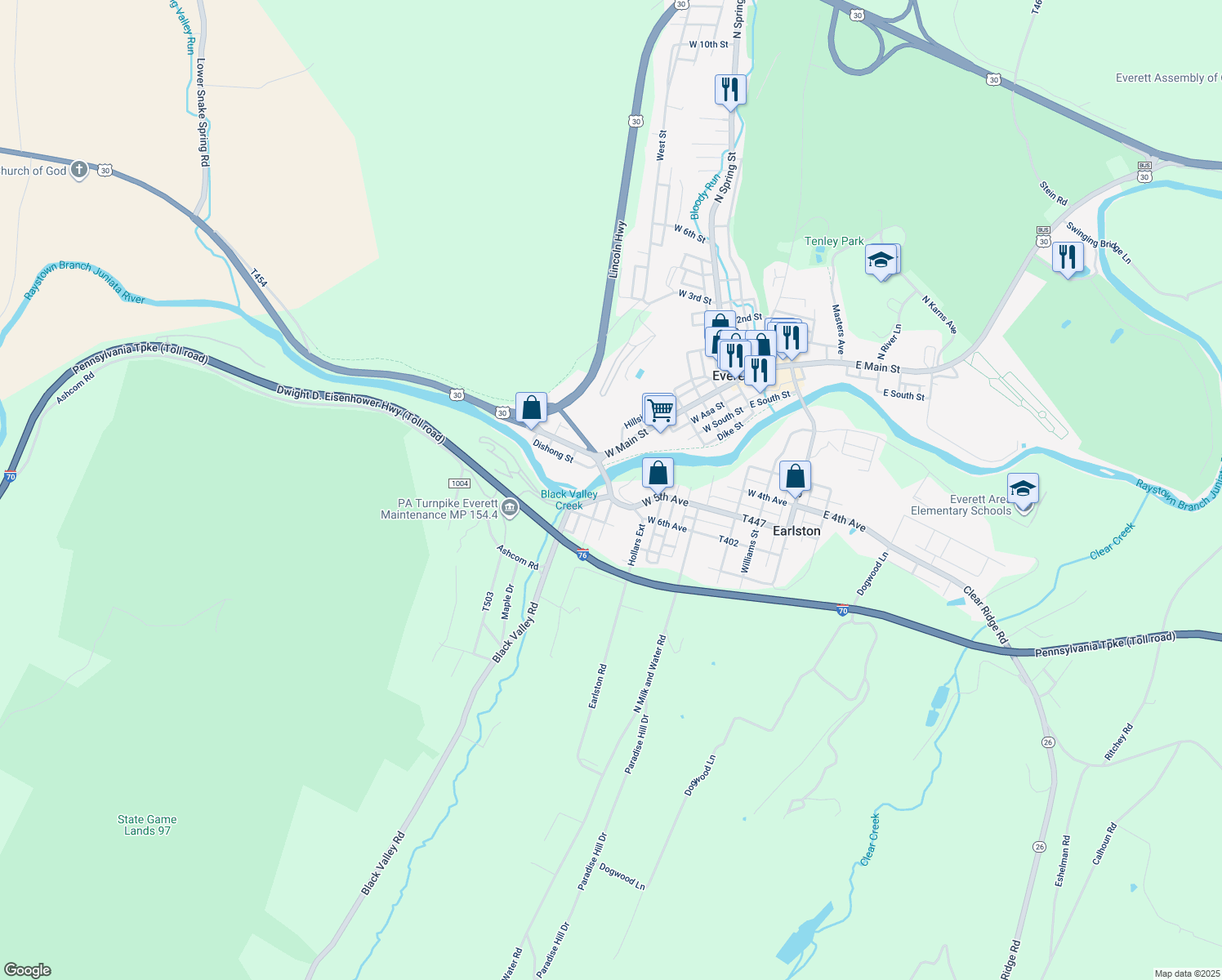 map of restaurants, bars, coffee shops, grocery stores, and more near 438 West 5th Avenue in Everett