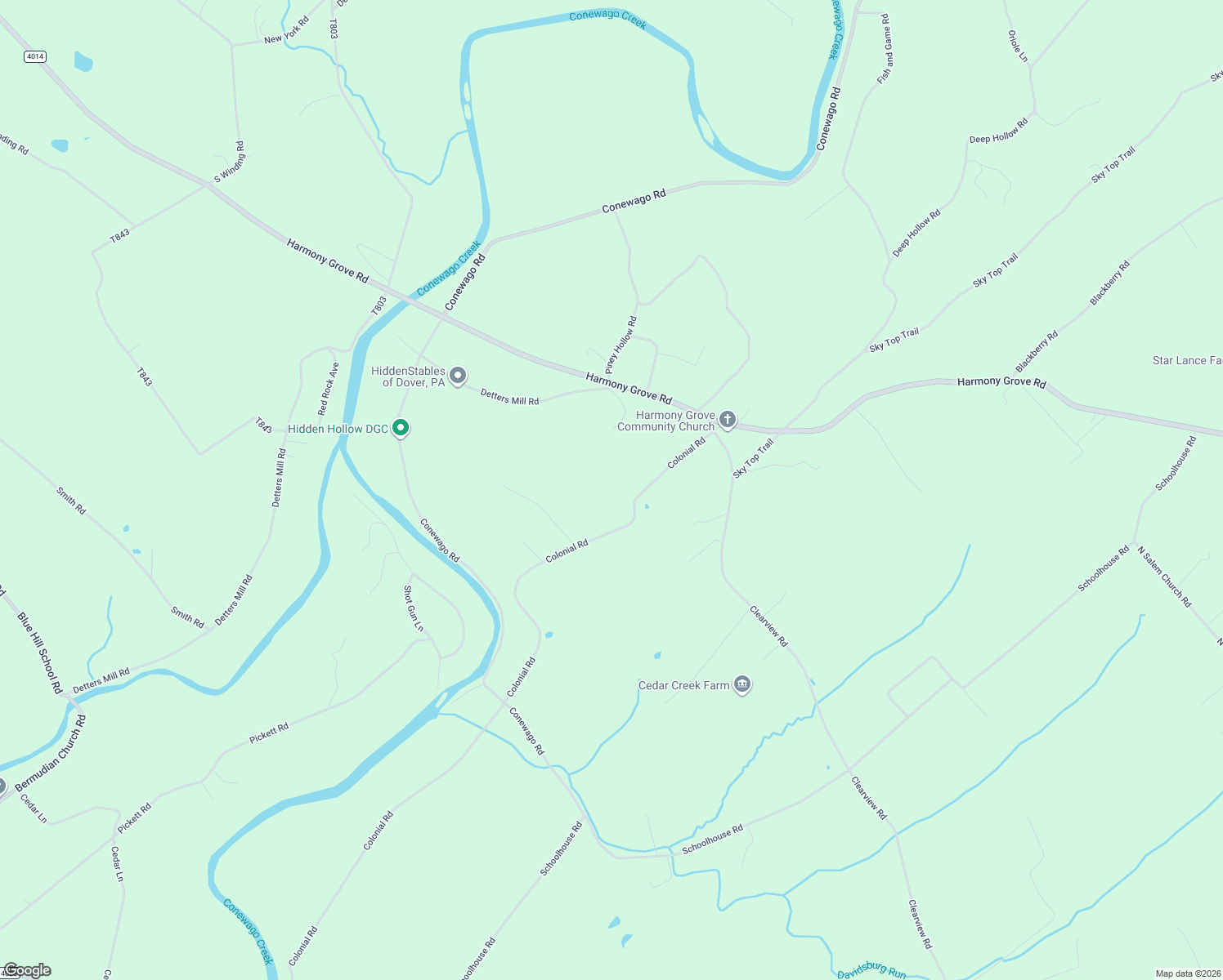 map of restaurants, bars, coffee shops, grocery stores, and more near 3501 Colonial Rd in Dover