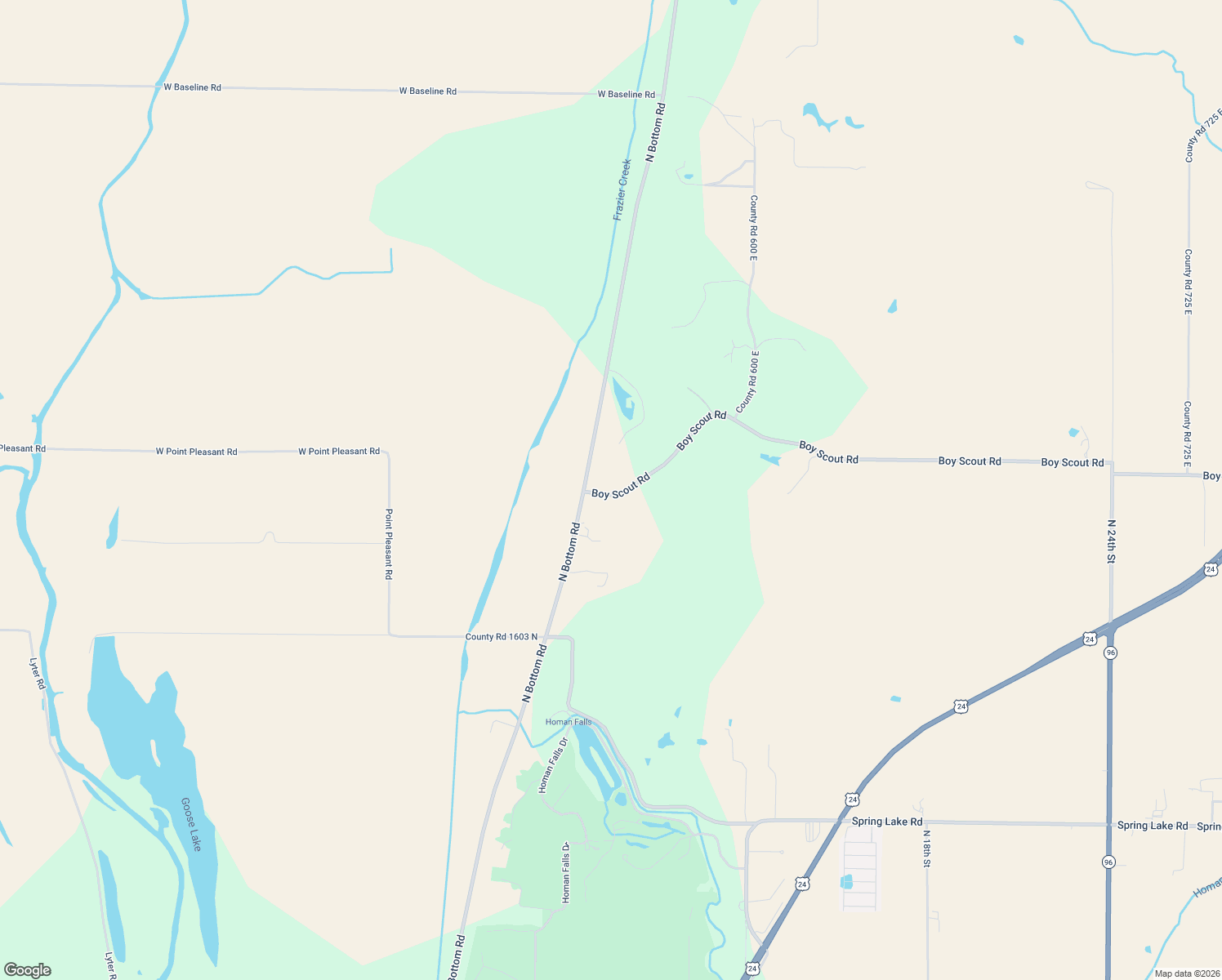 map of restaurants, bars, coffee shops, grocery stores, and more near 6292-6698 County Road 523 East in Quincy