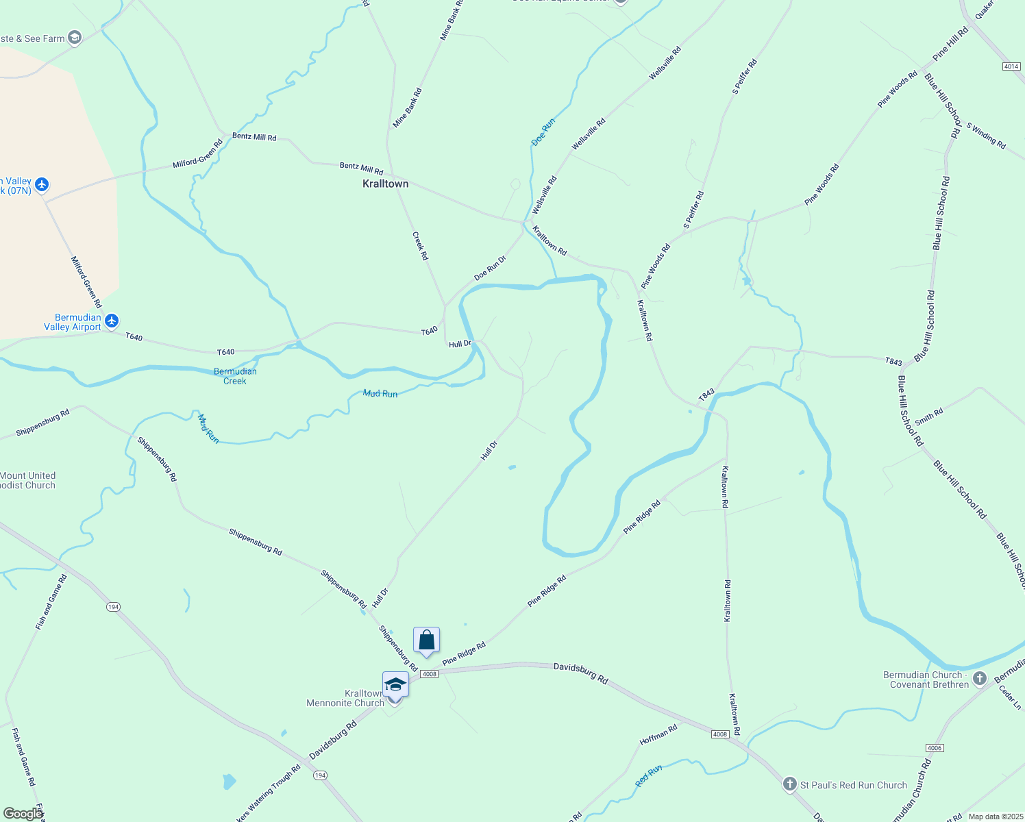 map of restaurants, bars, coffee shops, grocery stores, and more near 68 Hull Drive in East Berlin