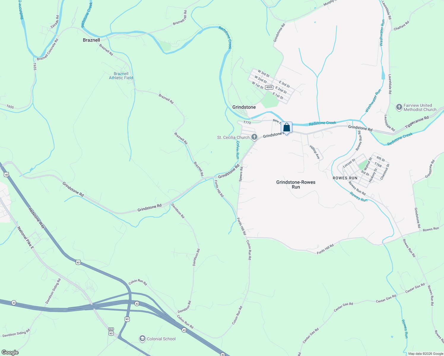 map of restaurants, bars, coffee shops, grocery stores, and more near 1492 Grindstone Road in Grindstone