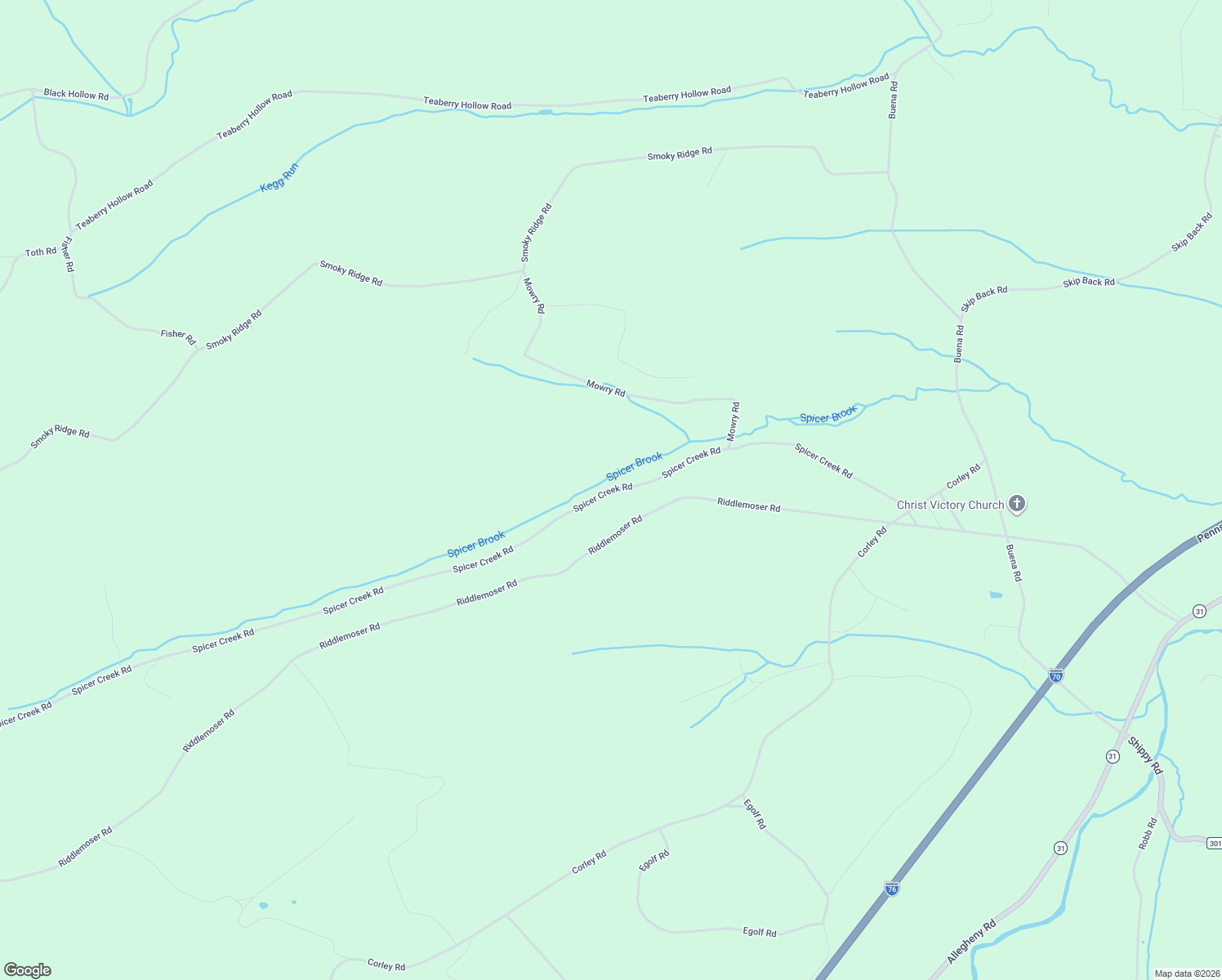 map of restaurants, bars, coffee shops, grocery stores, and more near 1441 Spicer Creek Road in Manns Choice