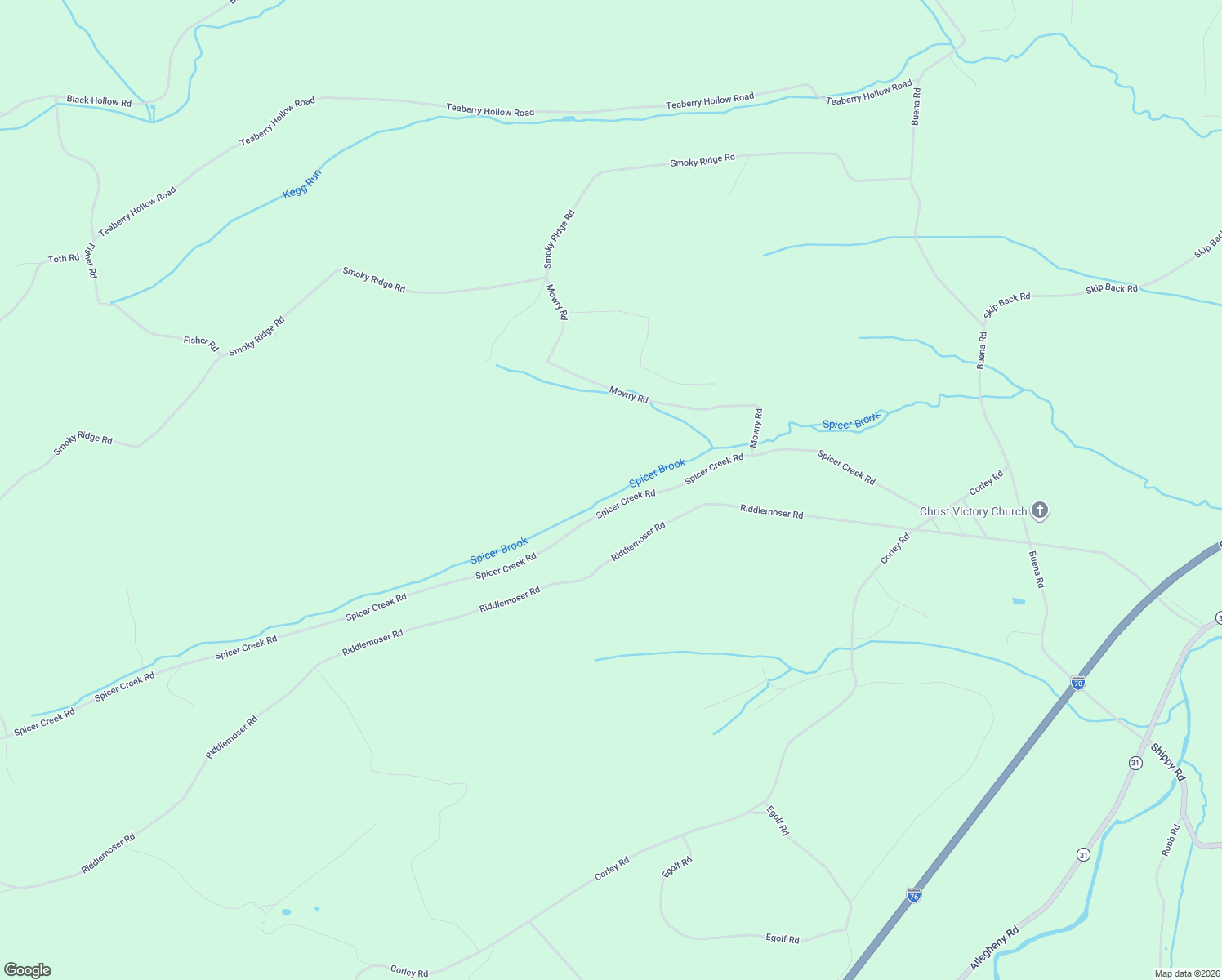 map of restaurants, bars, coffee shops, grocery stores, and more near 1441 Spicer Creek Road in Manns Choice