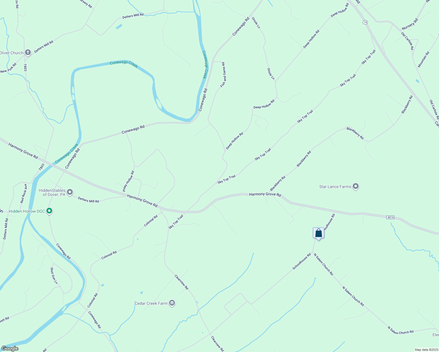 map of restaurants, bars, coffee shops, grocery stores, and more near 5606 Fish and Game Road in Dover