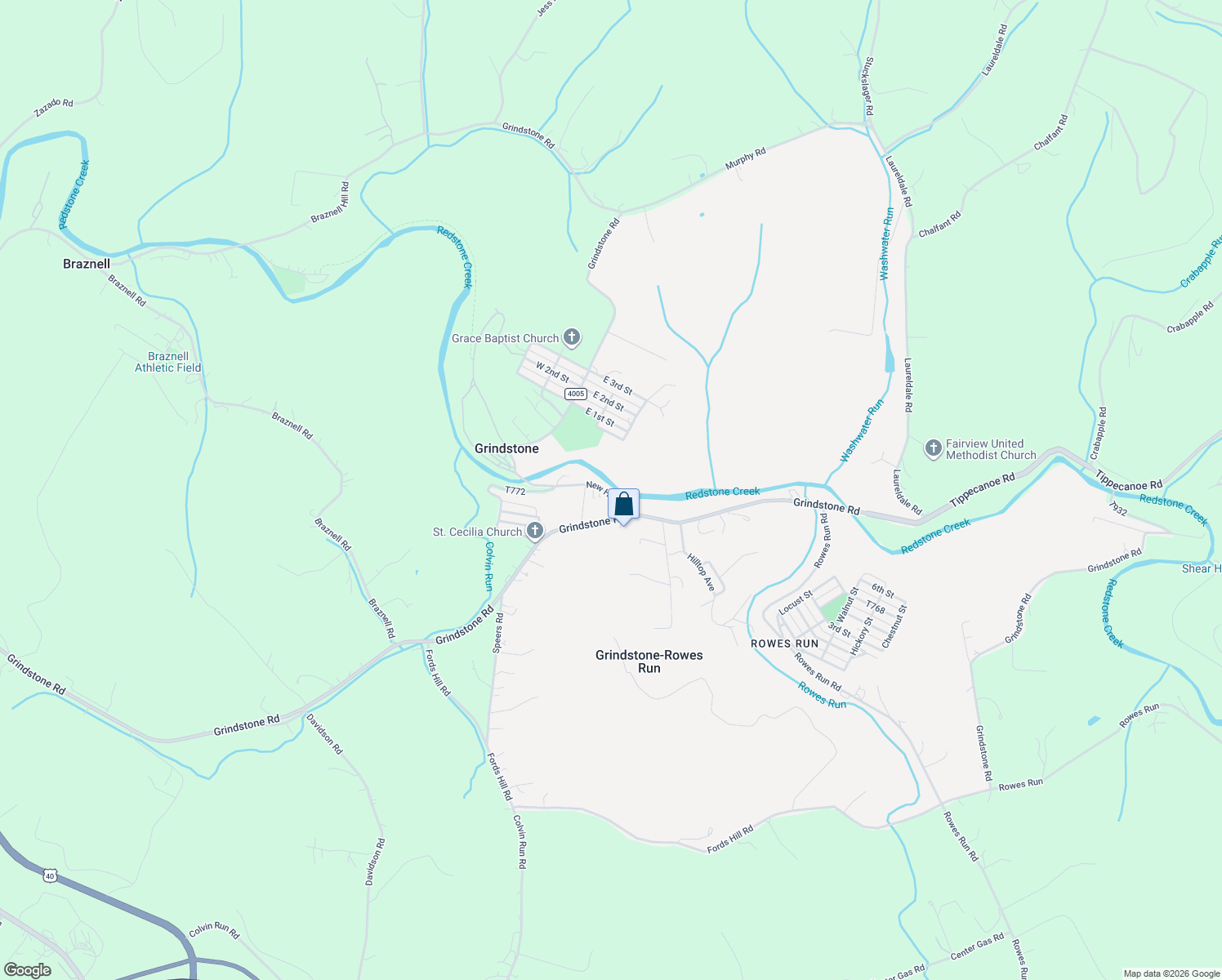 map of restaurants, bars, coffee shops, grocery stores, and more near 116 New Hill Road in Grindstone