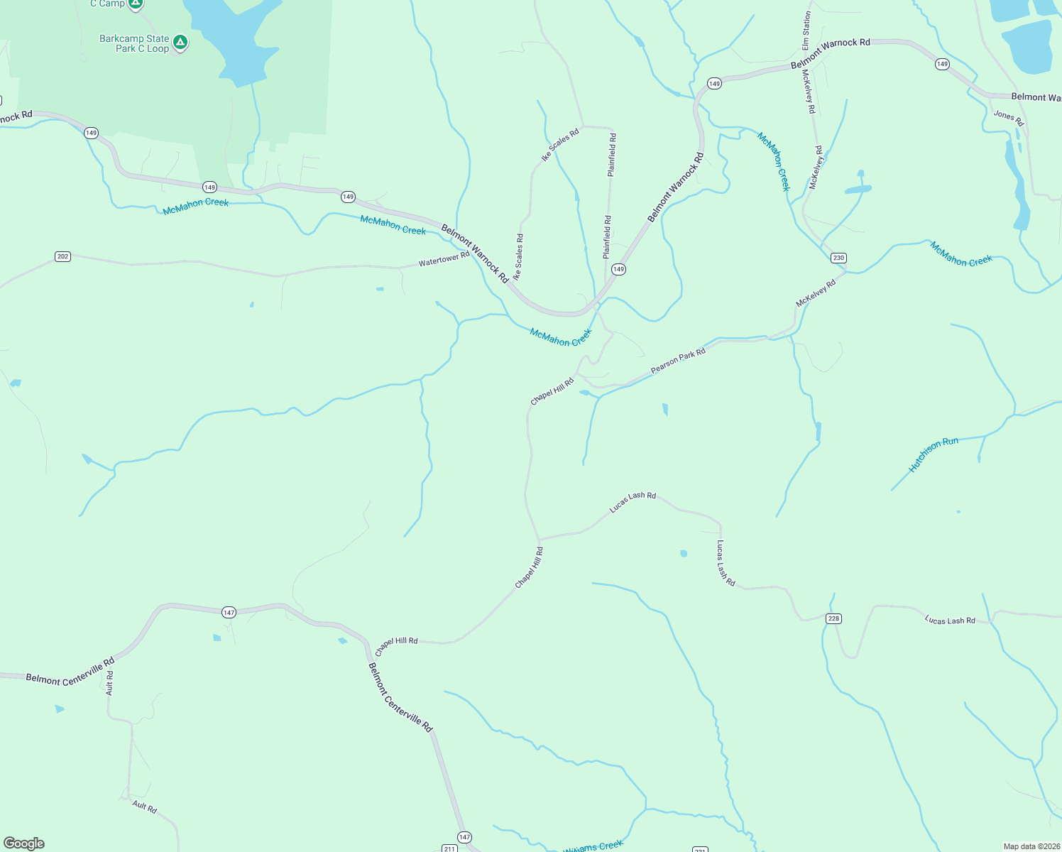 map of restaurants, bars, coffee shops, grocery stores, and more near 64021 Chapel Hill Road in Belmont